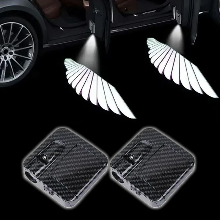 Angel Wing car door welcome light, stylish car decoration wireless projection light, car door opening light parts
