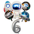 Outer Space Astronaut Rocket  Theme Balloons Baby Boy Birthday Party Decorations Number 1 2 3 4 5 6 7 8 9 Years Old. 