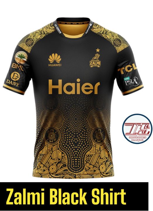 Official Zal_mi Black Shirt Babar Azam PZ| New Psl Peshawer psl