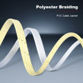 ROVLL CAT7 Ethernet Cable Flat Lan Cable STP Round RJ45 Network Cable Cat 7 Internet Cord 10Gbps Braided Patch Cord.