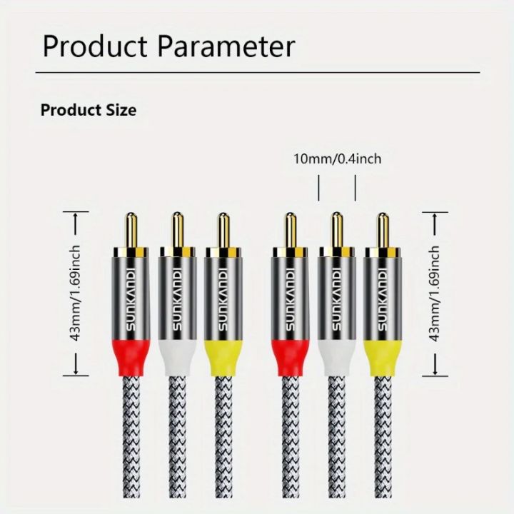 SUNKANDI%20Audio%20Video%20RCA%20Cable%EF%BC%8C3RCA%20Male%20to%203RCA%20Male%2024K%20Gold%20Plated%20AV%20audio%20Cable%20for%20Speaker,%20Amplifier,%20DVD%20Player%20and%20More%20-%20Image%206
