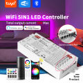 12V 24V WiFi 5 in 1 LED Controller 20A RGBCCT RGBW RGB CCT WW CW Strip Bluetooth Dimmer Tuya Smart Life Alexa App Voice Control. 