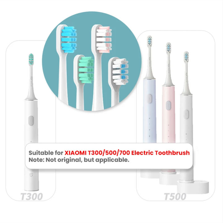 4pcs%20Replacement%20Brush%20Heads%20For%20%20Mijia%20T300/T500/T700%20Sonic%20Electric%20Toothbrush%20Soft%20Bristle%20Nozzles%20with%20Caps%20-%20Image%202