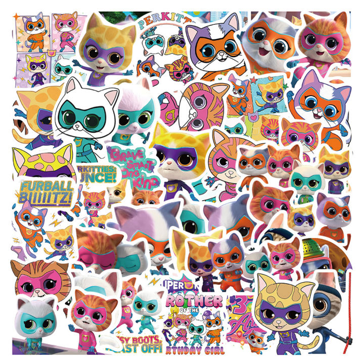10/30/50pcs Kawaii Cartoon Super Kitties Graffiti Stickers Cute Cat ...