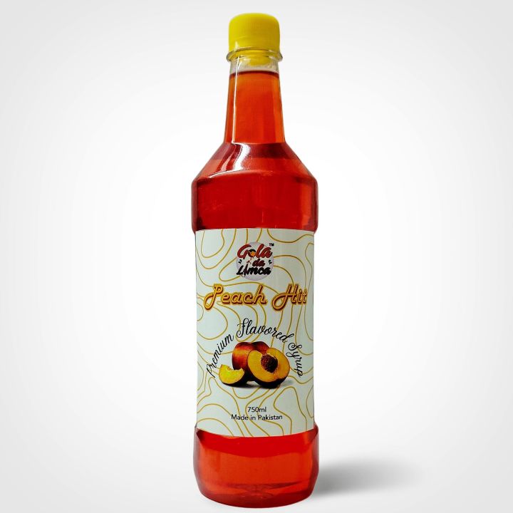 Peach Syrup - Fresh Fruit Flavoring Syrup - Premium Flavored Syrup - Sharbat - 750ml - Gola Da Limca