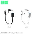 VDENMENV DU18 OTG Adapter Type-C+Micro USB 0.1m USB TO MICRO AND TYPE-C Converter USB 3.0 Data Transmission. 