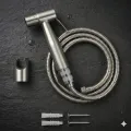 MUSLIM SHOWER STAINLESS STEEL WITH HOLDER AND 1 METER CHAIN. 