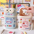 Mini Frog Desktop Trash Can Cute Small Trash Can with Lid Flip Trash Can. 