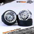 Kicarmod 1/64 Model Car ABS Wheels with Tire Rivet Axle Metal Rims Diameter 11mm Refitting Parts For Model Car MINIGT.