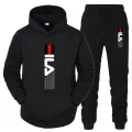 Men's Tracksuit Hooded Sweatshirt+Sweatpants 2 Pcs Sets Sports Suit Casual Jogger Sportswear 2 Piece Male Fleece Streetwear Sets. 
