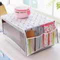 Microwave Oven Dust Cover with Double Storage Pockets – Waterproof, Dustproof & Oilproof. 