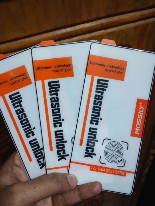 For Samsung Galaxy S series MOSSILY ultrasonic technology special full glue glass protector.100% fingerprint supported HD full glue glass For Galaxy S25 Ultra, S25 Plus, S25, S24 Ultra, S24 Plus,S24, S23 plus, S23, S22 plus, S22, S21 plus, S21.
