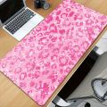 1pc, Pink Leopard Print Glitter, HD Printed Desk Mat, Multifunctional XXL Mouse Pad, Keyboard Gaming Mouse Pad, Office Computer. 