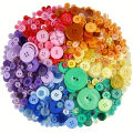100pcs Color Round Plastic Button 0.7-2.5cm Assorted Sizes for DIY Crafts Sewing Knitting Projects Household Sewing Accessories. 