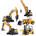 1:70 Mini Engineering Diecast Car Set Forklift Excavator Bulldozer Construction Vehicle Inertia Alloy+Plastic Toys for Children.