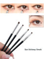 1 Set Of 4 Black Eye Detail Makeup Brushes Pony Hair Precision Eye Shadow Lying Silkworm Brightening Eyeliner Applicator Small.