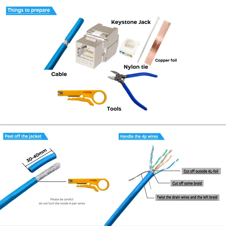 ZOERAX%202PCS%20Cat6a%20Cat7%20Keystone%20Jack%20Cat7%20RJ45%20STP%20Tool-Less%20Type%20Zinc%20Alloy%20Module%20Jacks%20Adapter%20Coupler%20for%2022%20to%2026%20AWG%20-%20Image%205