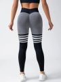 Women Gym V-back Line Yoga Pants Butt Lifting Fitness Athletic Workout Scrunch Leggings Outdoor Sports Tights. 