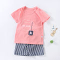 Children's entrance set cartoon children's clothing cute work bright soft texture comfortable no baby skin. 