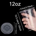 Clear Disposable Plastic Cup with Lid Perfect for Weddings Birthdays Parties Camping Smoothies Milkshakes Coffee Cold Drinks.