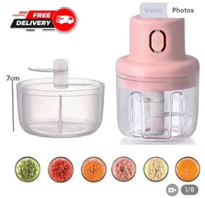 Portable Mini Electric Chopper | 250ml Rechargeable Wireless Food ...