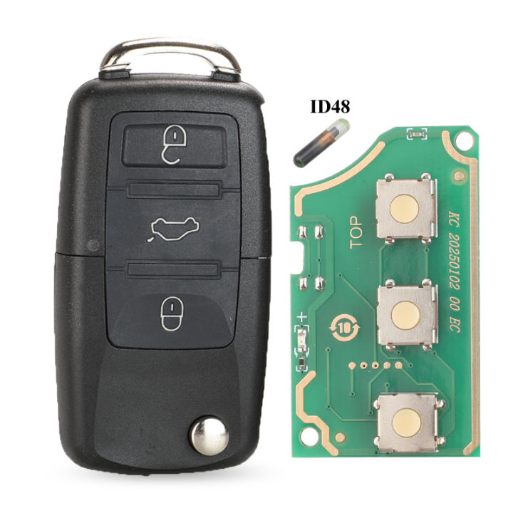 jingyuqin%203%20Button%20Flip%20Remote%20Car%20Key%20Fob%20For%20VW%20PASSAT%20Polo%20Skoda%20Seat%20Polo/Golf/Beetle%201J0959753%20DA/AH%201K0959753G%20434Mhz%20ID48%20-%20Image%207