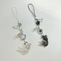 Handmade Satosugu Beaded Mobile Charm Y2K Keychain Anime Cute Fish Wings Stars Key Chains Gift for Girlfriend. 