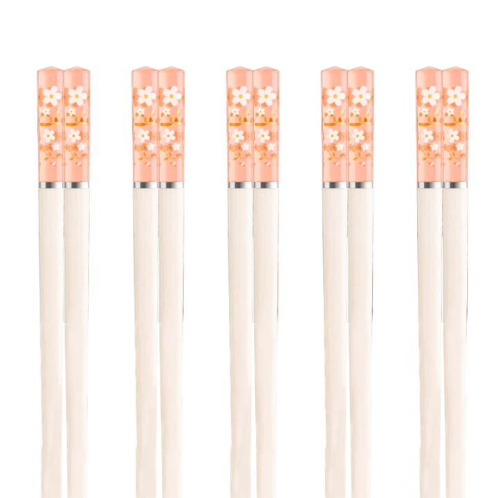 5%20Pair%20Japanese%20Chopsticks%20Non-Slip%20Sushi%20Chop%20Sticks%20Set%20Chinese%20Eco-Friendly%20Reusable%20Amber%20Sakura%20Pattern%20Chopsticks%20Kitchen%20-%20Image%207