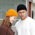 Winter Knitted Hat Warm Outdoor Sport Cold Protection Running Beanie Cap Elastic Thermal Cycling Skull Roll-up Cuffed Cap.