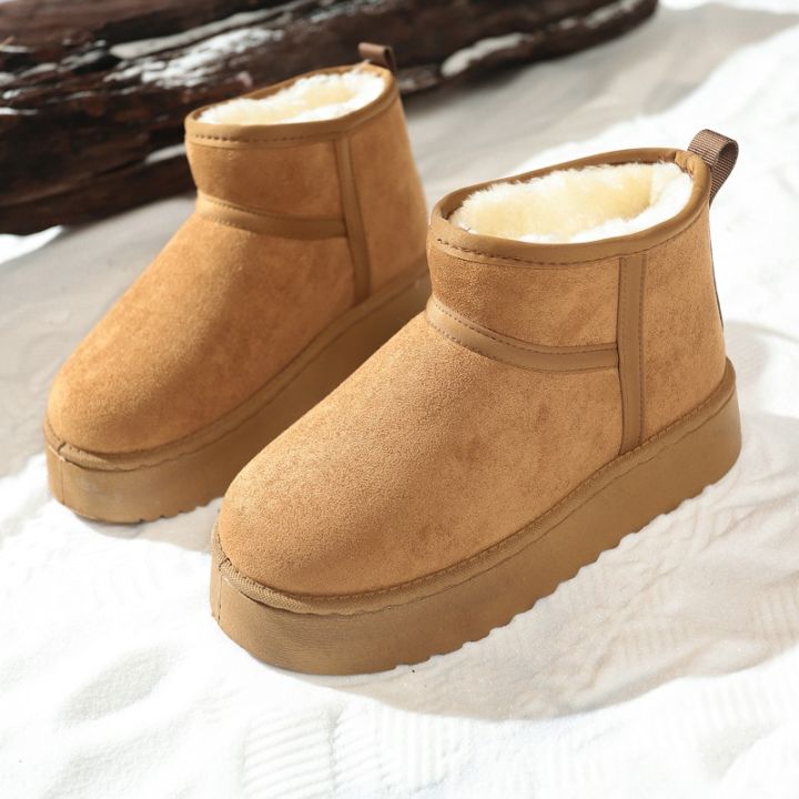 Real Sheepskin Wool Low-cut Warm Comfortable Shoes Women Fashion Short Shoes 2025 New Winter Warm Boots Fur Ladies Snow Boots