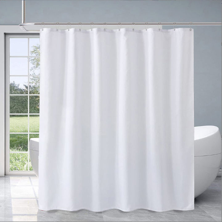 Hotel Bathroom Fabric White Heavy-duty Waterproof Shower Curtain 72 "W X72" H