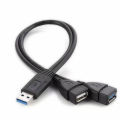 Universal USB 3.0 2.0 Male To Dual USB 3.0 Female Jack Splitter 2 Port USB Hub Data Cable Adapter Cord For Laptop Computer. 
