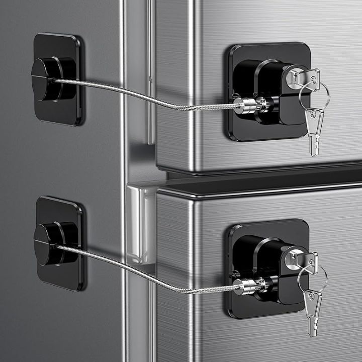 Refrigerator Door Lock, Child Proof Fridge Door Lock for Kitchen Freezer, Cabinets and Drawers, Air Oven Air Fryer, Closets