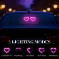 Universal Car Solar Heart-shaped Light Car Window LED Peach Heart Atmosphere Lamp for Car Exterior Interior Decoration.