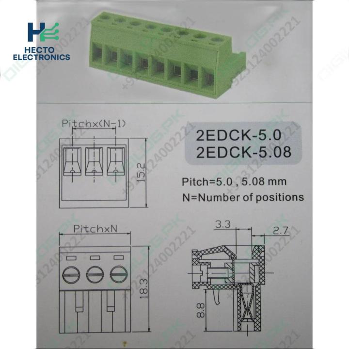10 Pin Connector Pcb Mount Right Angle Bent Screw Terminal