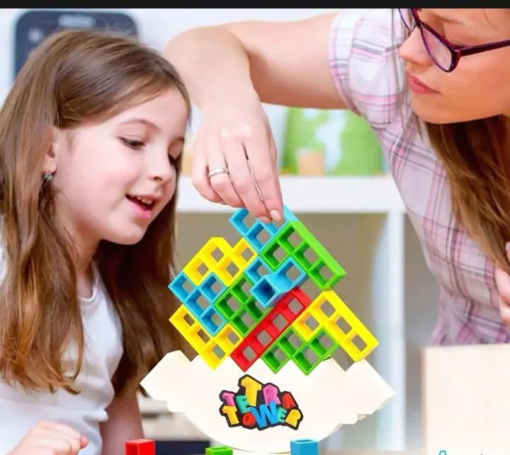 Tetra Tower Stacking Game Toy Colorfull Stacking Blocks 24 pcs Blocks ...