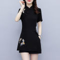 Women's Suit Chinese Style Clothes Two Piece Sets 2025 Summer New Crop Top And Shorts Retro Cheongsam Outfits Matching For Women.