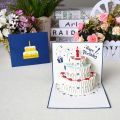 Happy Birthday Card for Girl Kids Wife Husband 3d Birthday Cake Pop-Up Greeting Cards Postcards Gifts with Envelope. 