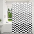 1pc Black White Wavy Stripe Artwork Geometric Shower Curtain Waterproof PEVA Modern Minimalist Bathroom Decor. 