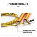 High Fast Speed Rope Wire Rope Jump Skipping Black Rope Aluminum Handle Adjustable Steel For Fitness with Durable Opp Bag. 