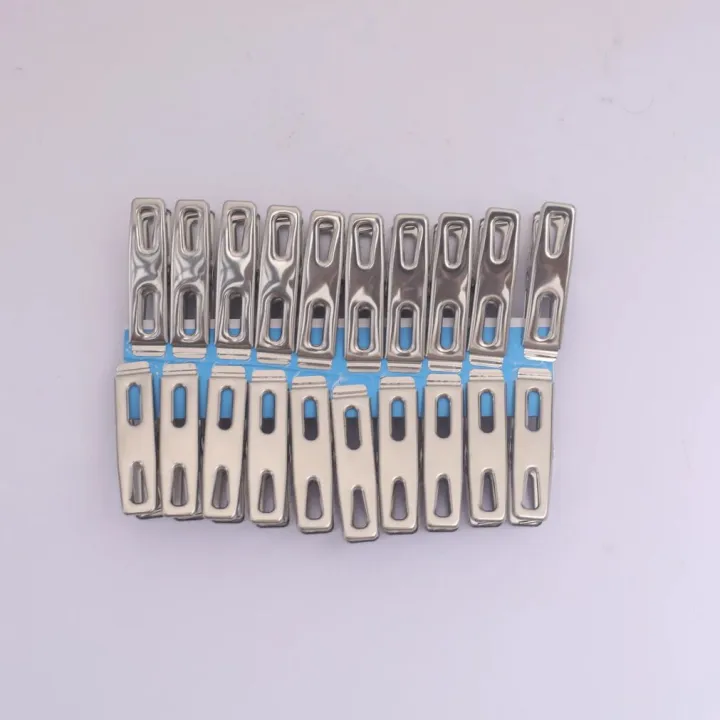 Stainless%20Steel%20Clips%20-%2020-Pcs%20Drying%20Hanger%20Rack%20Silver%20Cloth%20Clips%20Steel%20Material%20Silver%20Womens%20-%20Image%203