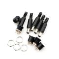 DC Male Jack and Female Socket Round Combo Pack - 2.1mm - Set of 10Pcs / 5Pair | Convenient Power Connectors for Various Applications.
