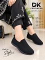DK Footwear Women's Black Breathable Mesh Slip-On Shoes / Sneakers - Light Weight & Comfortable Fit. 