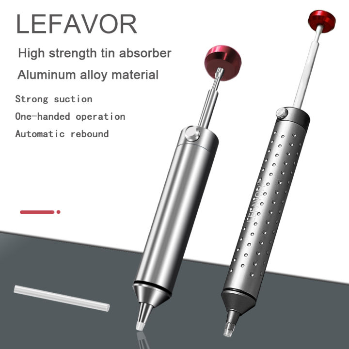 LEFAVOR Aluminum Powerful Desoldering Pump Suction Tin  Soldering Sucker Pen Removal Vacuum Solder Iron Welding Repair Tool