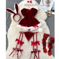 Girls Cute Japanese JK Uniform Mini Checkered Strap Skirt Off Shoulder High Waist Elastic Cosplay Dress Hot Sweet Pajama.