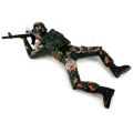 Crawling Action Corp Army Soldier, Battery Operated Toy Action Figure w/ Realistic Crawling Action, Lights, Sounds. 