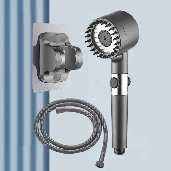 High Pressure Shower Head Dual Mode One-Key Stop Button with Water ...