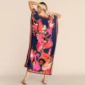 Kaftan Dress Over Size Women Beach Dress Cover Up Summer Clothes Kimono Mujer Vestidos De Fiesta. 