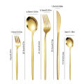 5pcs/30pcs Stainless steel cutlery set steak forks dessert spoons fruit forks are suitable for banquet restaurant guests. 