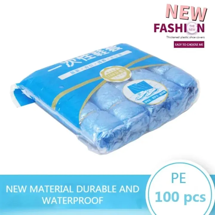 1Pack/100%20Pcs%20Portable%20Waterproof%20Boot%20Covers%20Plastic%20Non-slip%20Wear%20Disposable%20Shoe%20Covers%20Overshoes%20Rain%20Shoe%20Covers%20Mud-proof%20-%20Image%207